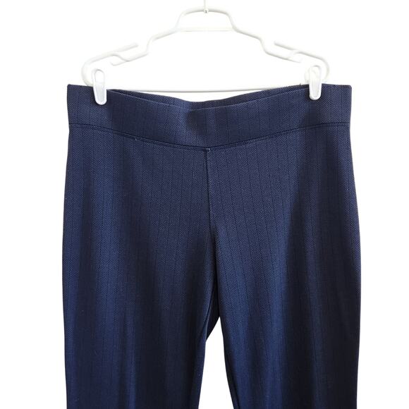 George Stripes Pull On Straight Leg Classic Dress Pants Stretch Blue Size XL - Picture 3 of 7